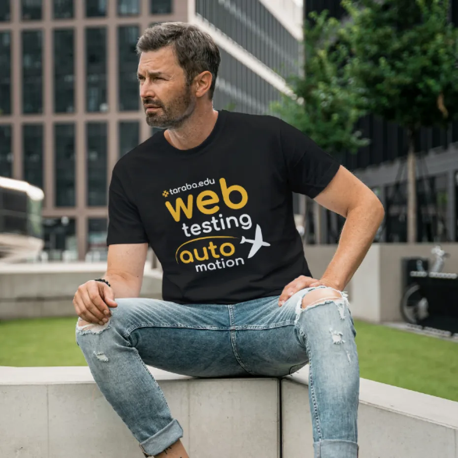 Web Testing Automation 24, црна мушка мајица