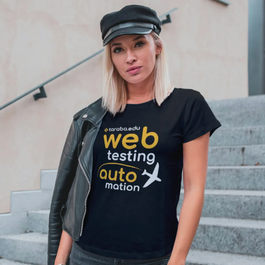 Web Testing Automation 24, црна женска мајица