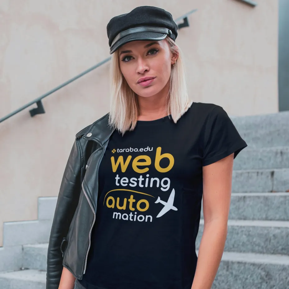Web Testing Automation 24, црна женска мајица