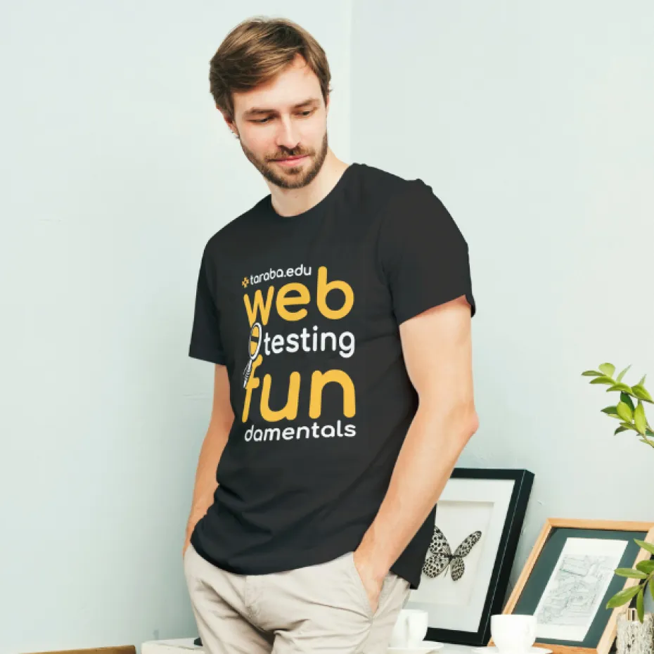 Web Testing Fundamentals 24, црна мушка мајица