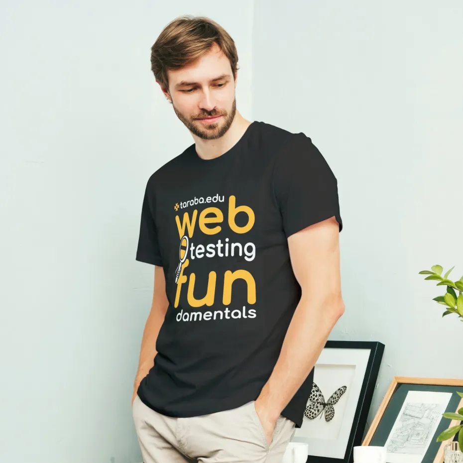 Web Testing Fundamentals 24, црна мушка мајица