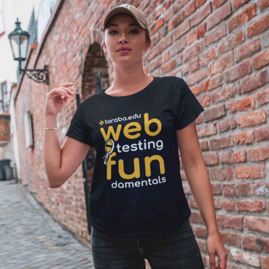 Web Testing Fundamentals 24, црна женска мајица