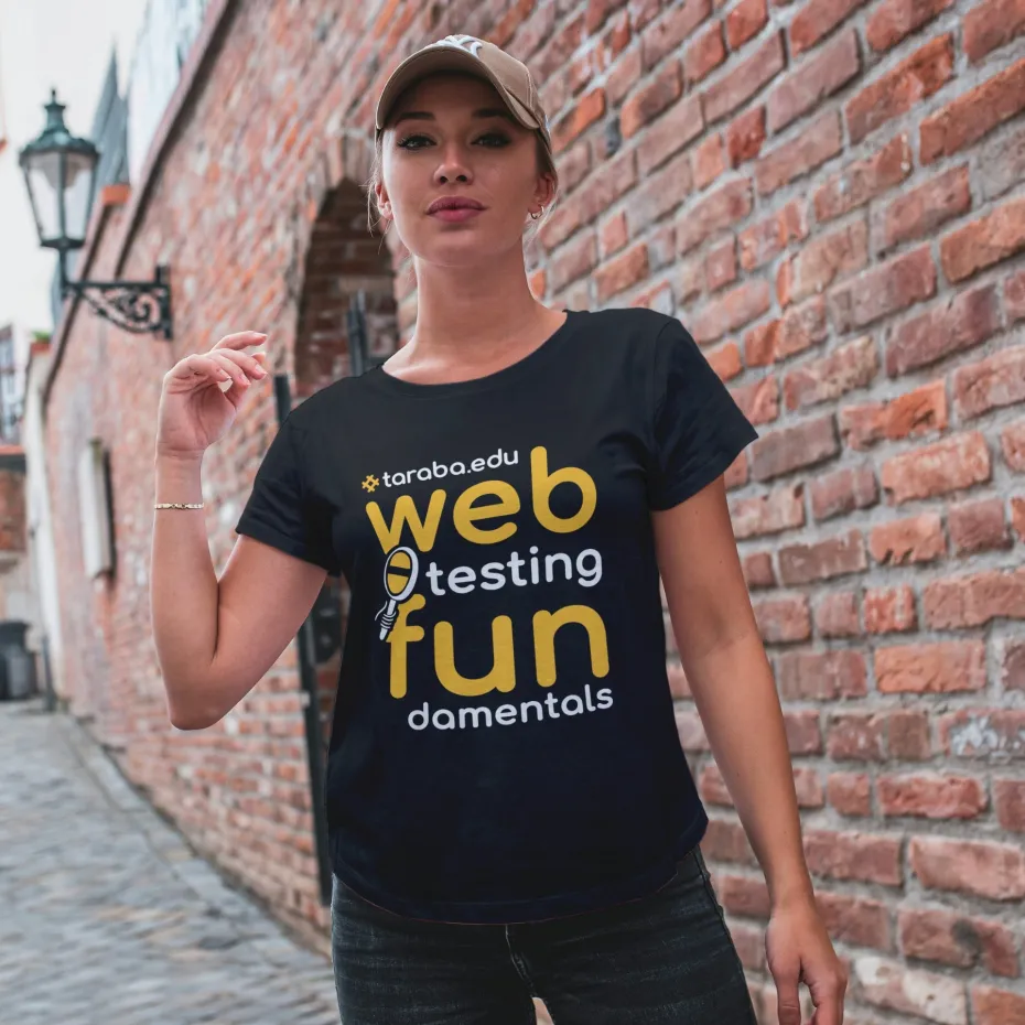 Web Testing Fundamentals 24, црна женска мајица